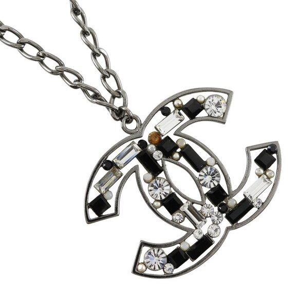 CHANEL Black Logo Necklace